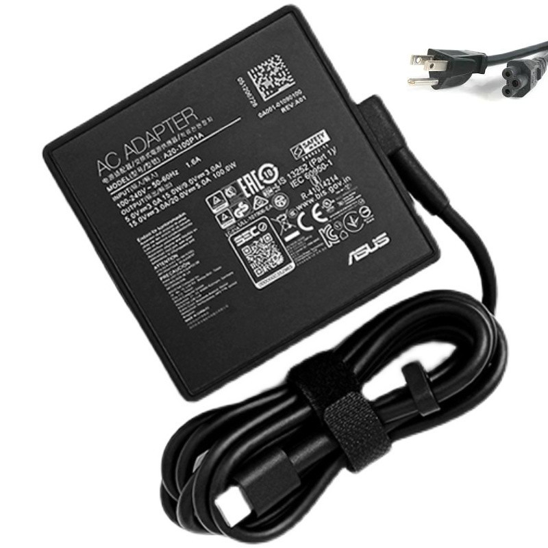 100W USB-C Adapter Asus ROG Flow X13 GV301QH-K5113T Charger Power Cord